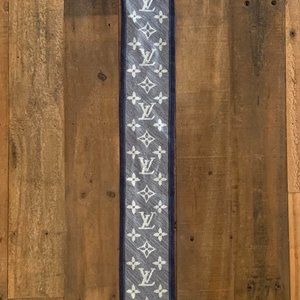 Louis Vuitton blue silk bandeau denim scarf